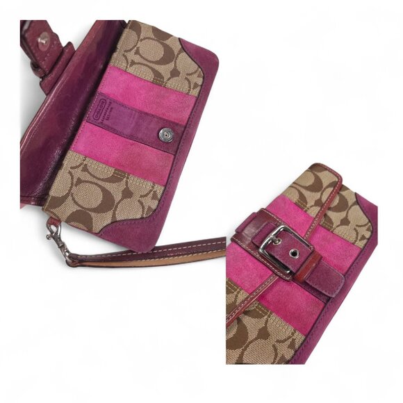 COACH Vintage Carryall Satchel in pink and signature wallet set - Picture 9 of 15